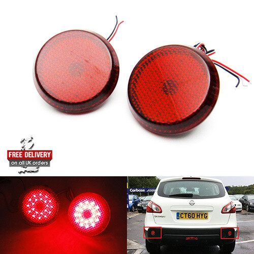 Red bumper reflector - red, led