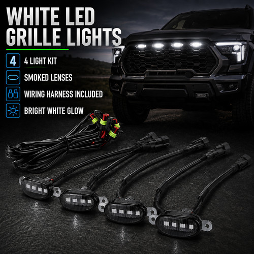 Set white front - front, grille