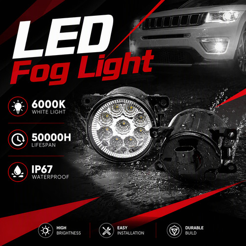 Inch round led fog - inch, lights